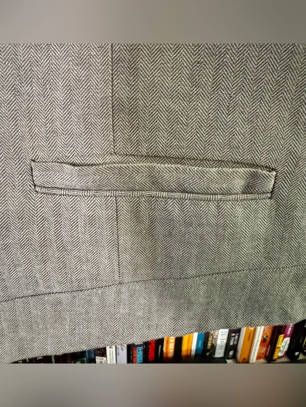 Joseph Abboud Men’s XL Gray Herringbone Suit Vest Waistcoat 5-Button Lined